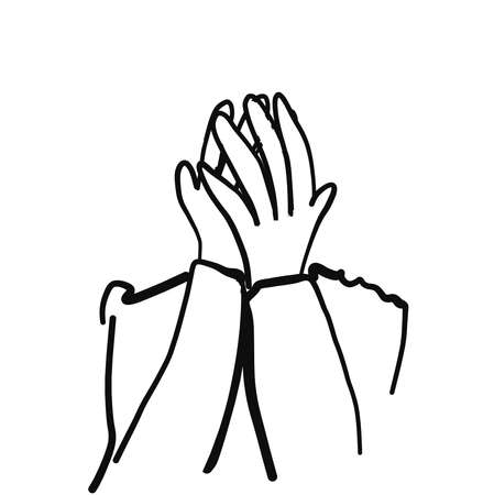 Cute tired mother cover her face. Domestic violenceのイラスト素材