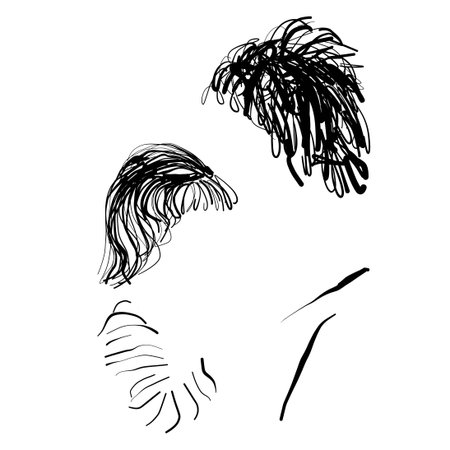 Mother and baby symbol, hand drawn silhouetteのイラスト素材