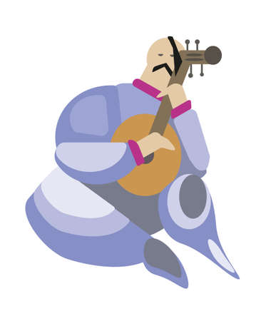 man with a musical instrumentのイラスト素材