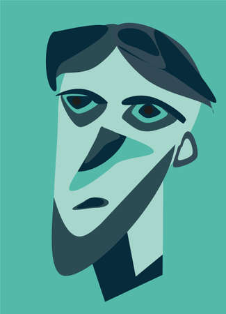 Stylized portrait of young manのイラスト素材