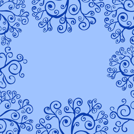 Background with decorative pattern on a blue background.のイラスト素材