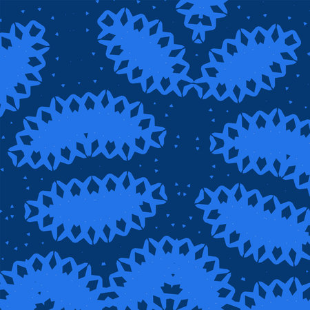 Vector with ornamental decorative background of blue shades.