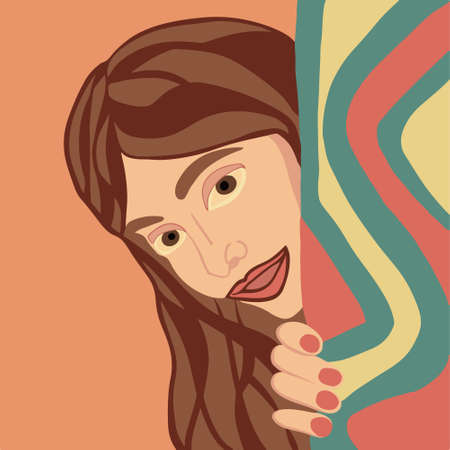 Vector illustration of a portrait of an Indian girl.のイラスト素材