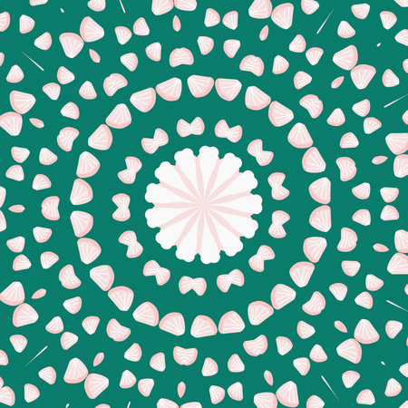 Background with decorative circular pattern in green colors.