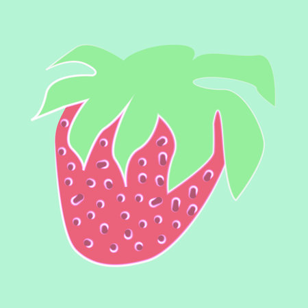 illustration of strawberry with neon effect.の写真素材
