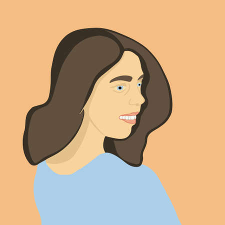 Vector illustration of a portrait of a European woman.のイラスト素材