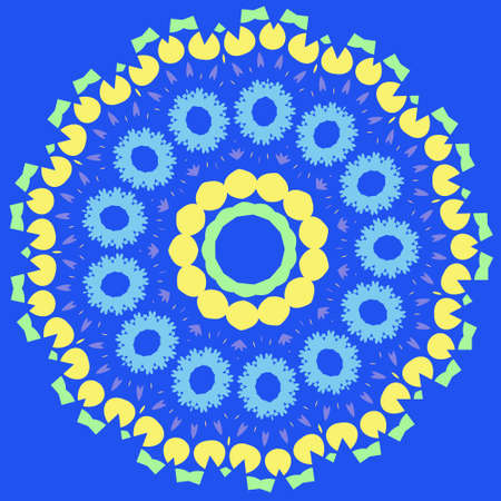 Background with decorative circular pattern in blue colors.のイラスト素材