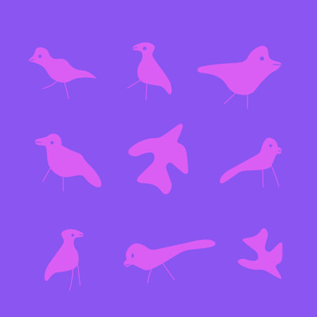Vector illustration of birds silhouettes. Set of birds.のイラスト素材