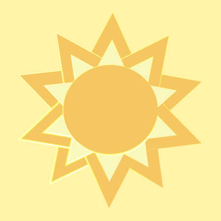Illustration of the sun with neon effect.の写真素材
