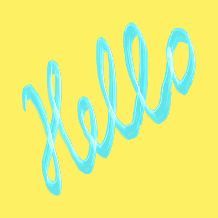 Vector inscription hello on a yellow background.