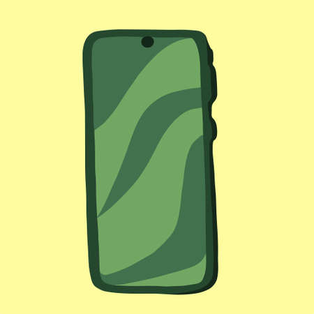 Vector illustration of mobile phone in green colors.のイラスト素材