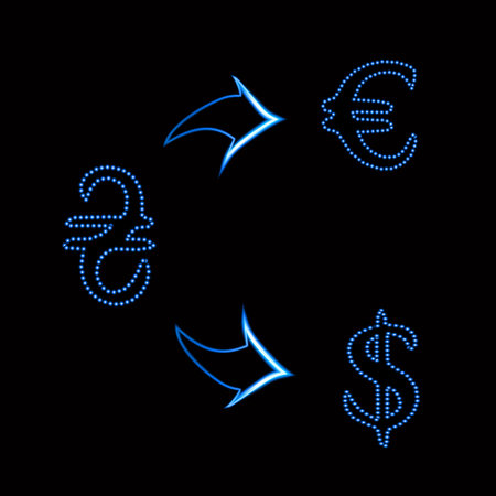 Vector illustration of the Ukrainian hryvnia exchange sign for the dollar or euro.のイラスト素材