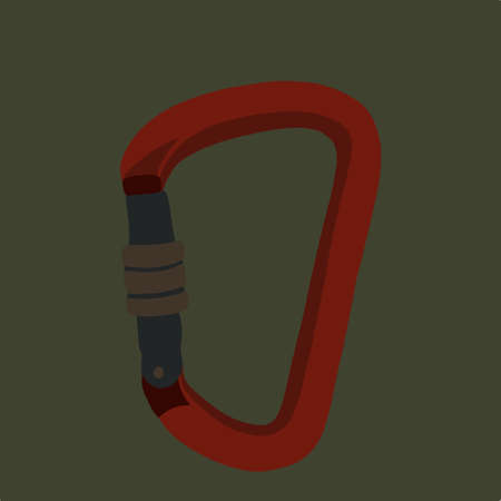 Vector illustration of a carabiner. Equipment for mountaineering and sports tourism.のイラスト素材