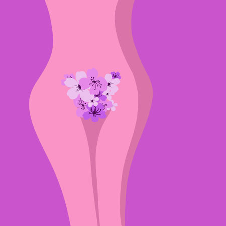 Vector isolated illustration of women's health theme.のイラスト素材