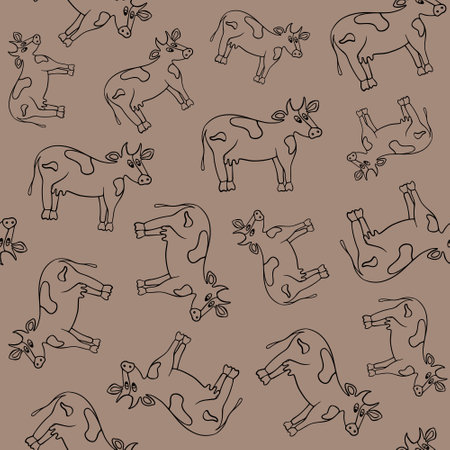 Vector isolated illustration of pattern with ladybugs.のイラスト素材