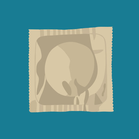 Vector isolated illustration of condom in package.のイラスト素材
