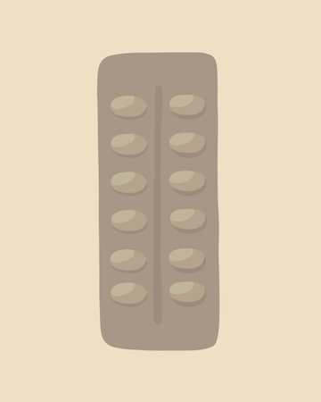 Vector isolated illustration of pills in package.のイラスト素材