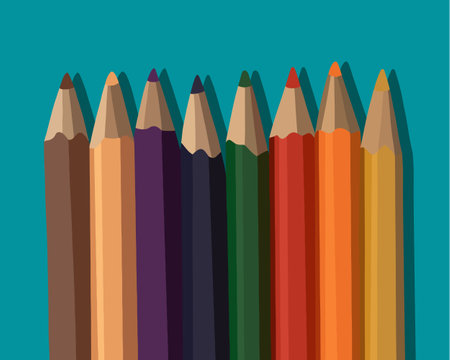 Vector isolated illustration of colored pencils set.のイラスト素材