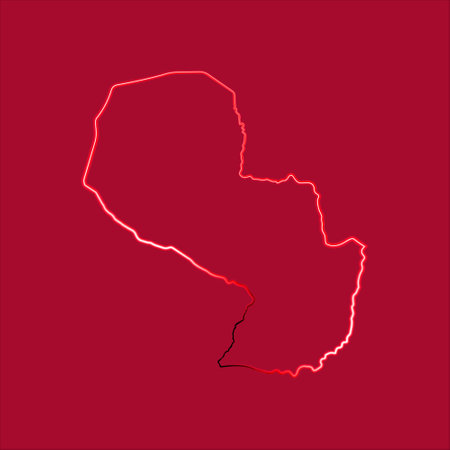 Vector isolated illustration of Paraguay map with neon effect.のイラスト素材