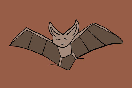 Vector isolated illustration of a flying bat.のイラスト素材