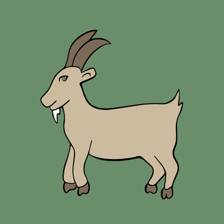 Vector isolated illustration of goat domestic animal.のイラスト素材