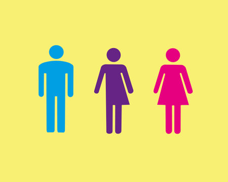 Vector isolated illustration of gender symbols. human gender.のイラスト素材