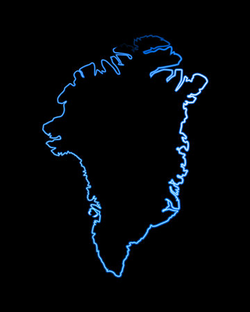 Illustration of Greenland map with neon effect.の写真素材