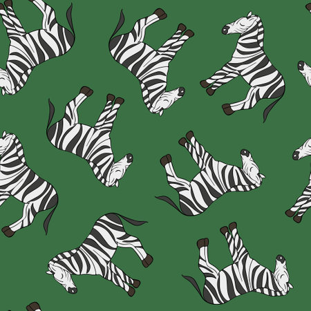 Vector isolated illustration of pattern with zebras. Pattern for textiles. animal pattern.のイラスト素材