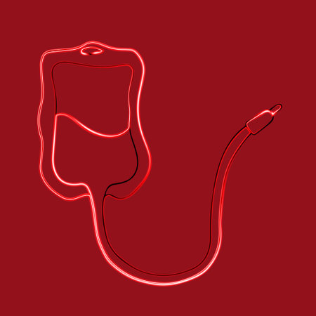 Blood collection container. blood donation. Vector isolated illustration of blood donation.のイラスト素材