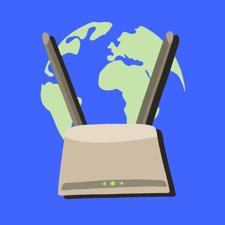 Wi-Fi router. Global Internet network. Internet provider.のイラスト素材