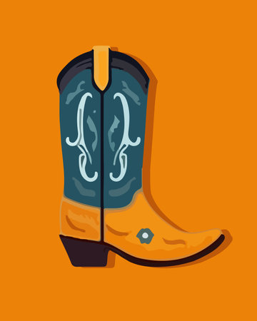 Vector isolated illustration of a cowboy boot. wild west Festival of cowboys.のイラスト素材