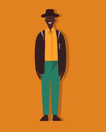 Vector isolated illustration of African man. African American.のイラスト素材