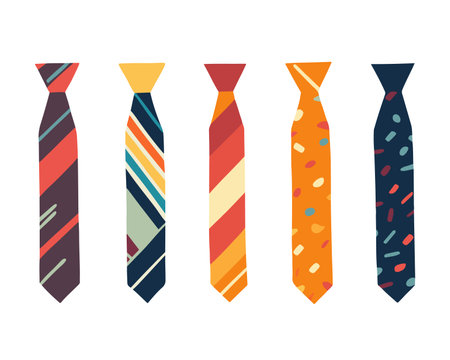 Vector isolated illustration of a set of neckties.のイラスト素材