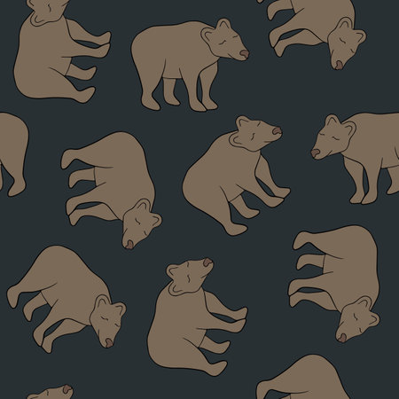 Vector isolated illustration of pattern with bears.のイラスト素材