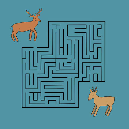 Vector isolated illustration of maze for kids. Tasks for preschool children.のイラスト素材
