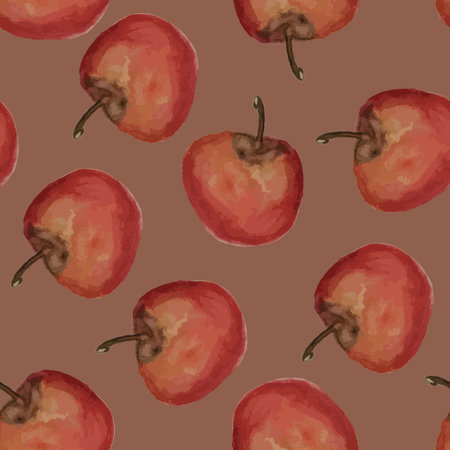 Vector isolated illustration of pattern with apples.のイラスト素材