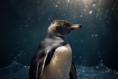 Portrait of a penguin. World Penguin Day.の素材