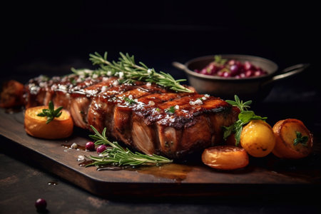 Grilled pork ribs.Sizzling Succulence: Grilled Rib Delightの素材
