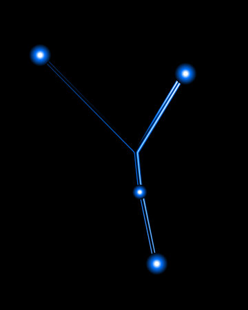 Vector isolated illustration of Cancer constellation with neon effect.のイラスト素材
