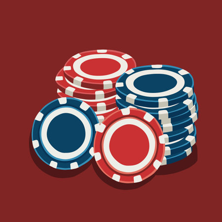 Vector isolated illustration of casino chips.のイラスト素材