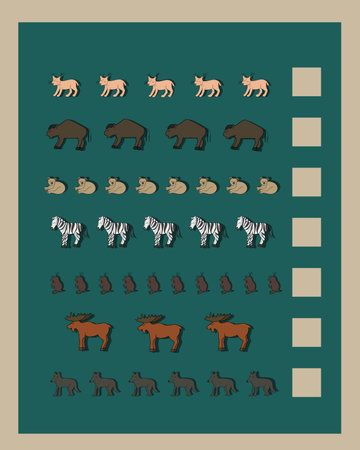 Mathematical tasks for preschool children. Teaching a child to count.のイラスト素材