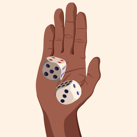 Vector isolated illustration of playing dice.のイラスト素材