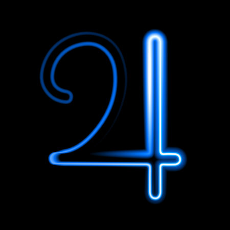 Vector isolated illustration of Jupiter planet astrological sign with neon effect.のイラスト素材