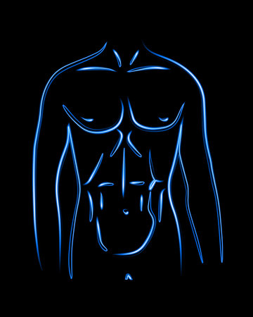 Male sports body with neon effect.のイラスト素材
