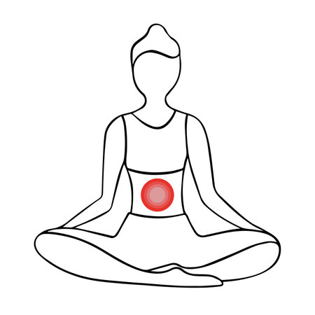 A woman in the lotus position. Meditation.. Morning Exercise.のイラスト素材