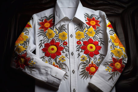 Traditional Ukrainian embroidery. Embroidered Shirt.の素材