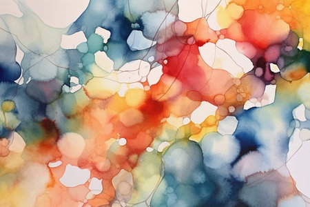 Watercolor multicolored abstract background.の素材