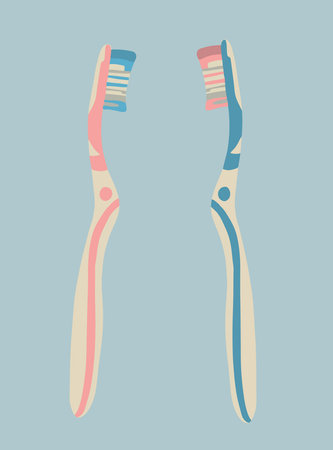 Vector isolated of toothbrushes.のイラスト素材