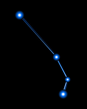 Vector isolated illustration of Aries constellation with neon effect.のイラスト素材