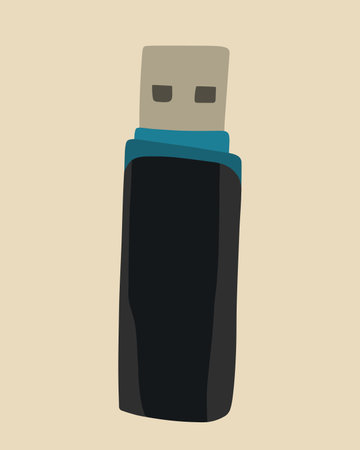 Vector isolated illustration of a flash drive for a computer.のイラスト素材